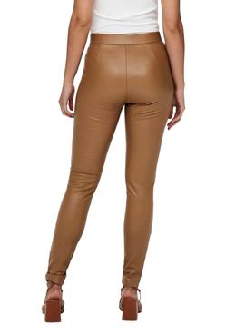 Leggins Only Jessie Faux Leather Marron Para Mujer