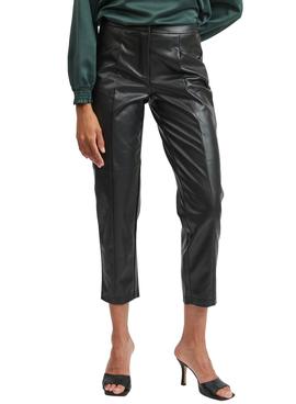 Pantalon Vila Dolores Rwre Coated Negro Mujer