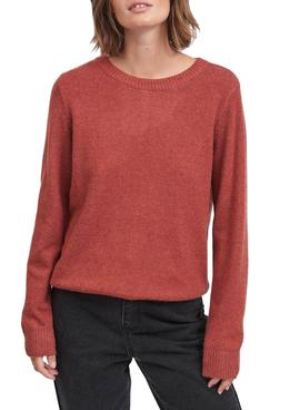 Jersey Vila Viril O-Neck Knit Top Rojo Para Mujer