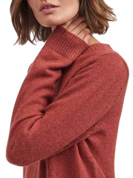 Jersey Vila Viril O-Neck Knit Top Rojo Para Mujer