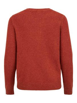 Jersey Vila Viril O-Neck Knit Top Rojo Para Mujer