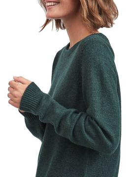 Jersey Vila Viril O-Neck Knit Top Verde Para Mujer