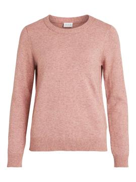 Jersey Vila Viril O-Neck Knit Top Rosa Para Mujer