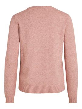 Jersey Vila Viril O-Neck Knit Top Rosa Para Mujer