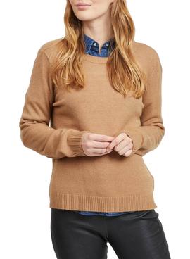 Jersey Vila Viril O-Neck Knit Top Marron Mujer