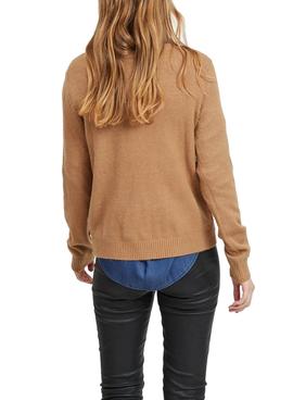 Jersey Vila Viril O-Neck Knit Top Marron Mujer