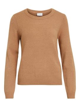 Jersey Vila Viril O-Neck Knit Top Marron Mujer