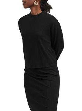 Jersey Vila Ribbi Canale Cuello Alto Negro Mujer