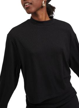 Jersey Vila Ribbi Canale Cuello Alto Negro Mujer