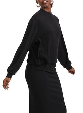 Jersey Vila Ribbi Canale Cuello Alto Negro Mujer