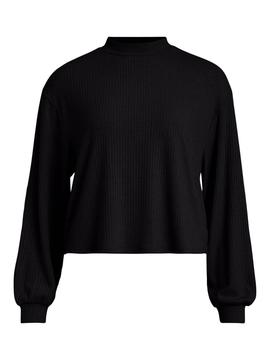 Jersey Vila Ribbi Canale Cuello Alto Negro Mujer