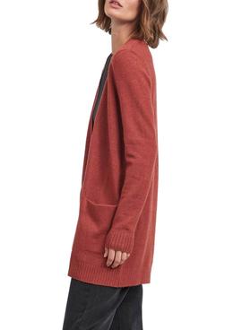 Chaqueta Vila Ril Open Knit Cardigan Rojo Mujer