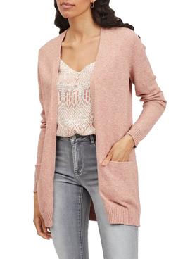 Chaqueta Vila Ril Open Knit Cardigan Rosa Mujer