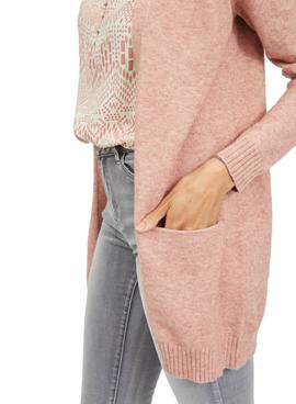 Chaqueta Vila Ril Open Knit Cardigan Rosa Mujer