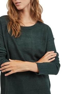 Jersey Vila Ril High Low Knit Top Verde Para Mujer