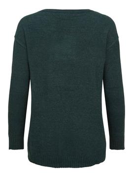 Jersey Vila Ril High Low Knit Top Verde Para Mujer