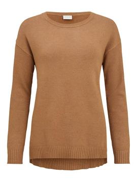 Jersey Vila Ril High Low Knit Top Marron Mujer