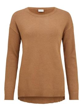 Jersey Vila Ril High Low Knit Top Marron Mujer