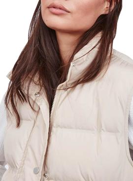 Chaleco Vila Nessi Waiscoat Beige Para Mujer