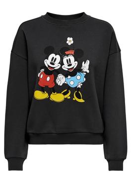 Sudadera Only Disney Life Negro Para Mujer