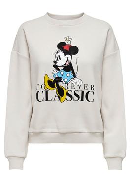 Sudadera Only Disney Life Blanco Para Mujer