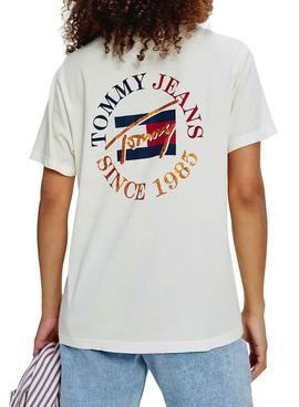 Camiseta Tommy Jeans Relaxed Vintage Blanco Mujer