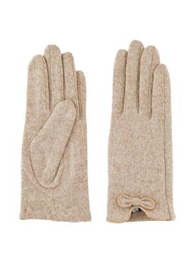 Guantes Pieces Fulvana Wool Box Beige