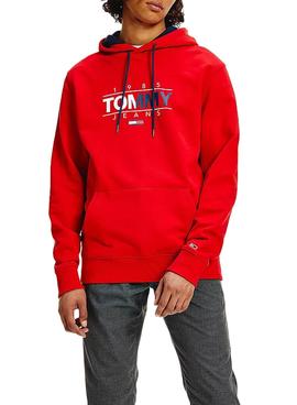 Sudadera Tommy Jeans Essential Graphic Rojo Hombre