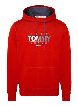 Sudadera Tommy Jeans Essential Graphic Rojo Hombre