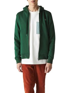 Sudadera Lacoste Sport Verde Cremallera Hombre