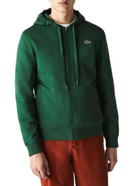 Sudadera Lacoste Sport Verde Cremallera Hombre