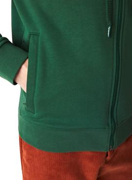 Sudadera Lacoste Sport Verde Cremallera Hombre