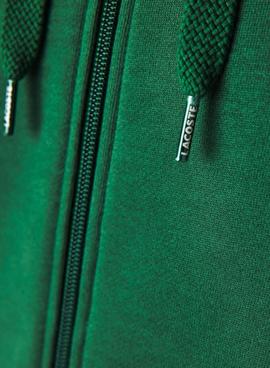 Sudadera Lacoste Sport Verde Cremallera Hombre