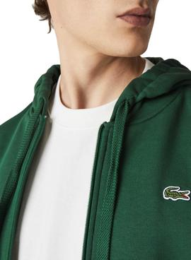 Sudadera Lacoste Sport Verde Cremallera Hombre