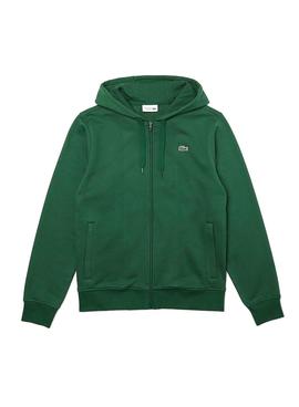 Sudadera Lacoste Sport Verde Cremallera Hombre