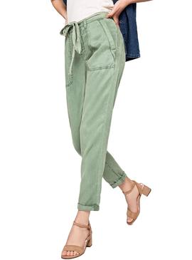 Pantalon Pepe Jeans Drifter Verde Mujer