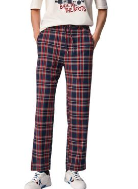 Pantalón Pepe Jeans Teresa Tartan Rojo Mujer