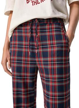 Pantalón Pepe Jeans Teresa Tartan Rojo Mujer