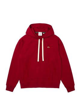 Sudadera Lacoste Live Capucha Granate Para Hombre