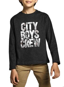 Camiseta Mayoral `City Boys Crew´Gris Para Niño