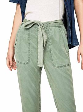 Pantalon Pepe Jeans Drifter Verde Mujer