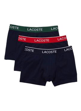 Pack 3 Calzoncillos Lacoste Boxer Marino Hombre