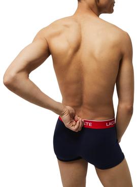 Pack 3 Calzoncillos Lacoste Boxer Marino Hombre