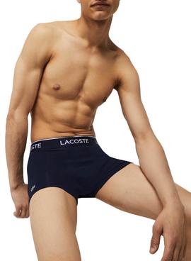 Pack 3 Calzoncillos Lacoste Boxer Marino Hombre