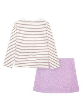 Conjunto Mayoral Falda Camiseta Lila Para Niña