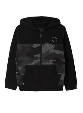 Canguro Mayoral Felpa Camuflaje Negro Para Niño