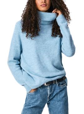 Jersey Pepe Jeans Kim Cuello Vuelto Azul Mujer