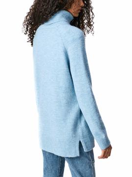 Jersey Pepe Jeans Kim Cuello Vuelto Azul Mujer