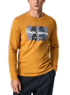 Camiseta Pepe Jeans Sebastian Mostaza Para Hombre