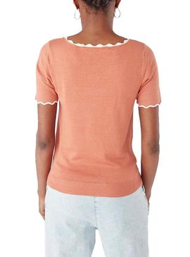 Jersey Naf Naf Naranja Ondas Para Mujer